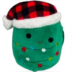 NEW! Original Squishmallows Andy the Christmas Tree in Buffalo Plaid Hat-5”(NWT)